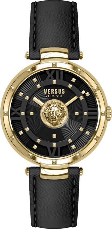 Versus by Versace Damen Armbanduhr Moscova 38 mm Armband Leder schwarz VSPHH3121